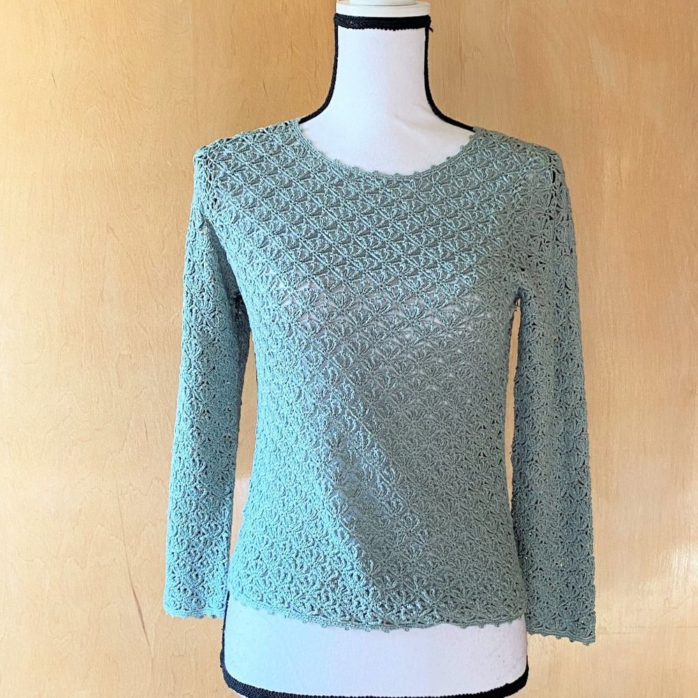 NWT Sz P Finity Studio Wintergreen Loose Knit Top